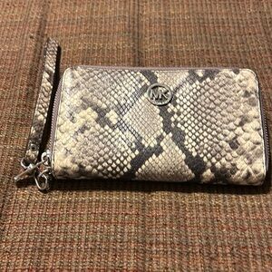 Michael Kors Snakeskin Zip Around Wallet